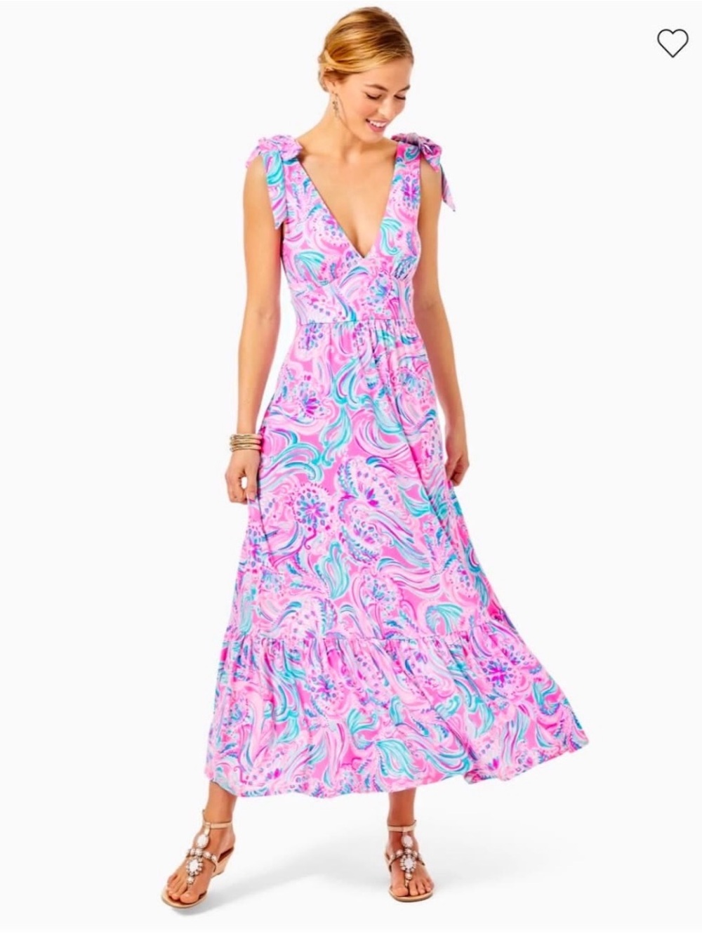 Lilly Pulitzer Dwyer Midi Dress in Rousseau Pink Garden, NEW Without Tags.